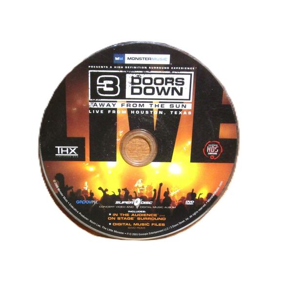 3 Doors Down Away from the Sun Live Houston Texas 2005 SuperDisc DVD HD Surround - Picture 1 of 2